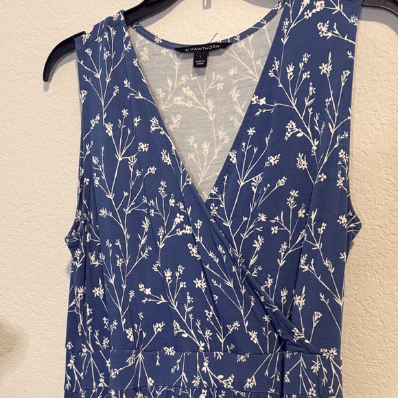 41 Hawthorn soft blue and white Floral Maxi Dress Large - Picture 4 of 5